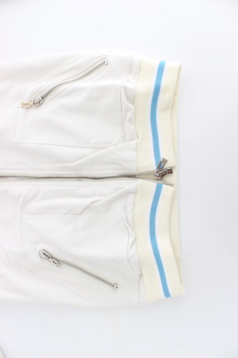 John Galliano Elegant White Zip Cardigan - ACCEXO