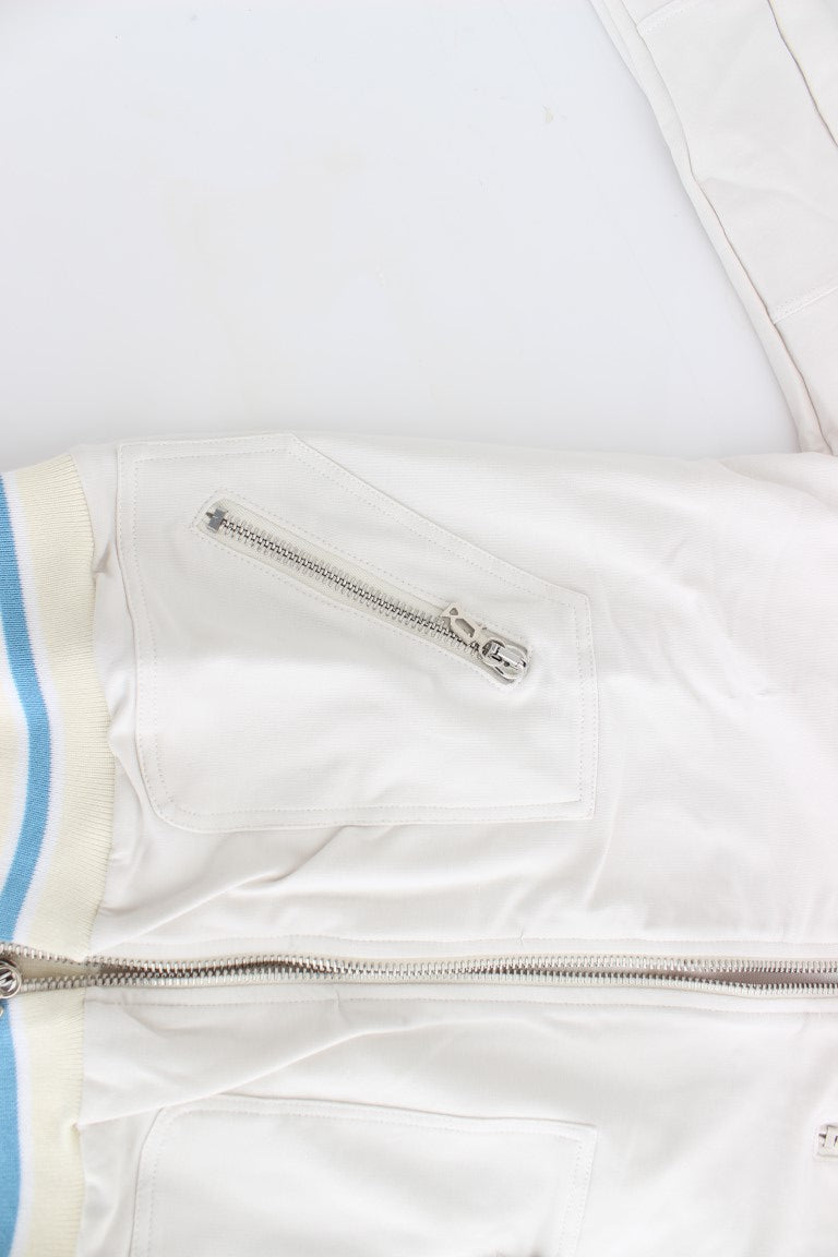 John Galliano Elegant White Zip Cardigan - ACCEXO