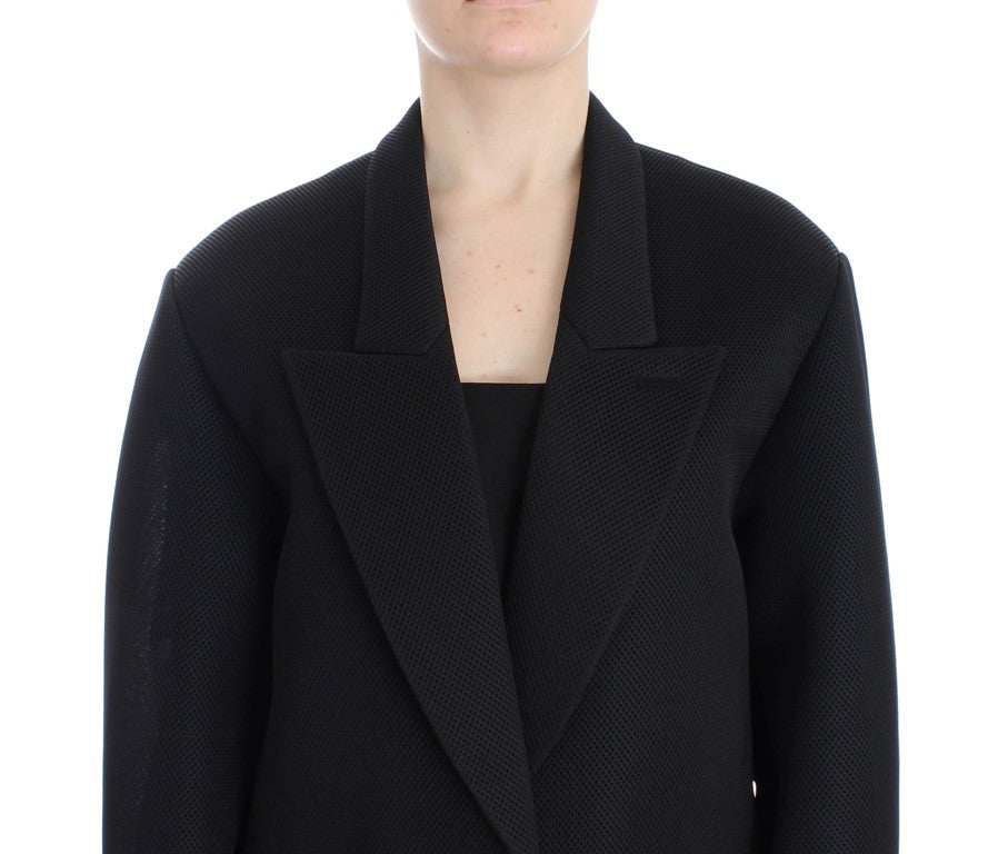 KAALE SUKTAE Black Coat Trench Long Draped Jacket Blazer - ACCEXO