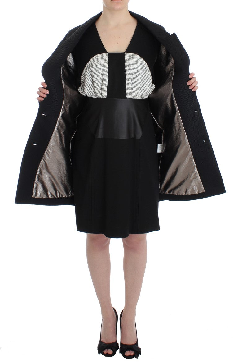 KAALE SUKTAE Black Coat Trench Long Draped Jacket Blazer - ACCEXO