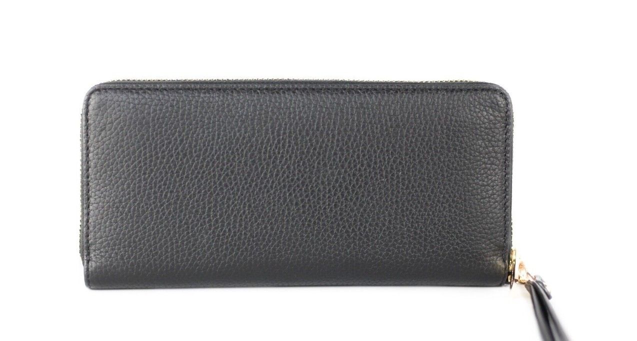 Michael Kors Jet Set Travel Large Black Pebble Leather Continental Wrist Wallet - ACCEXO