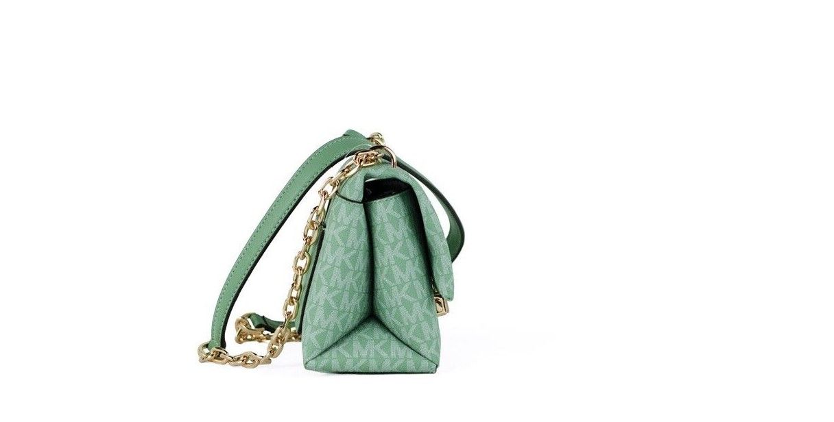 Michael Kors Cece Small Sea Green Signature PVC Convertible Flap Crossbody Bag - ACCEXO