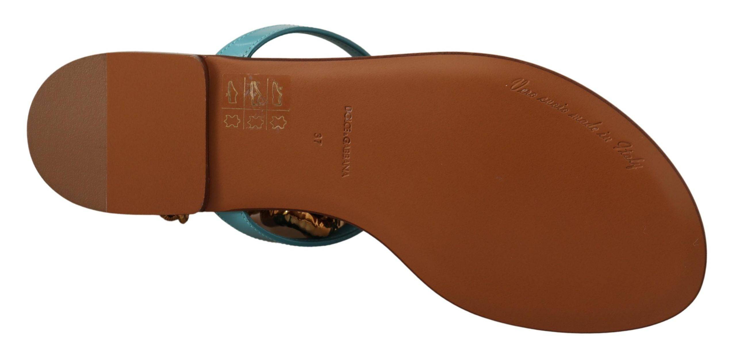 Dolce & Gabbana Chic Gladiator Flats with Heart Devotion Detail - ACCEXO