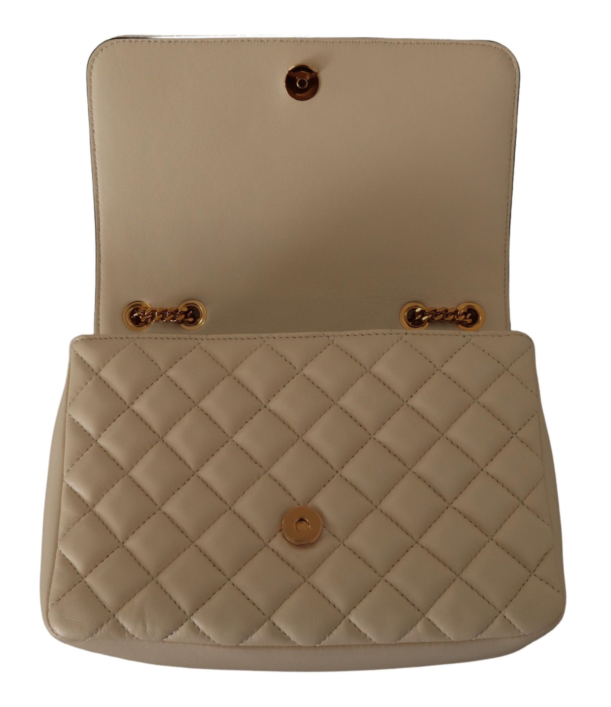 Versace Elegant White Nappa Leather Shoulder Bag - ACCEXO