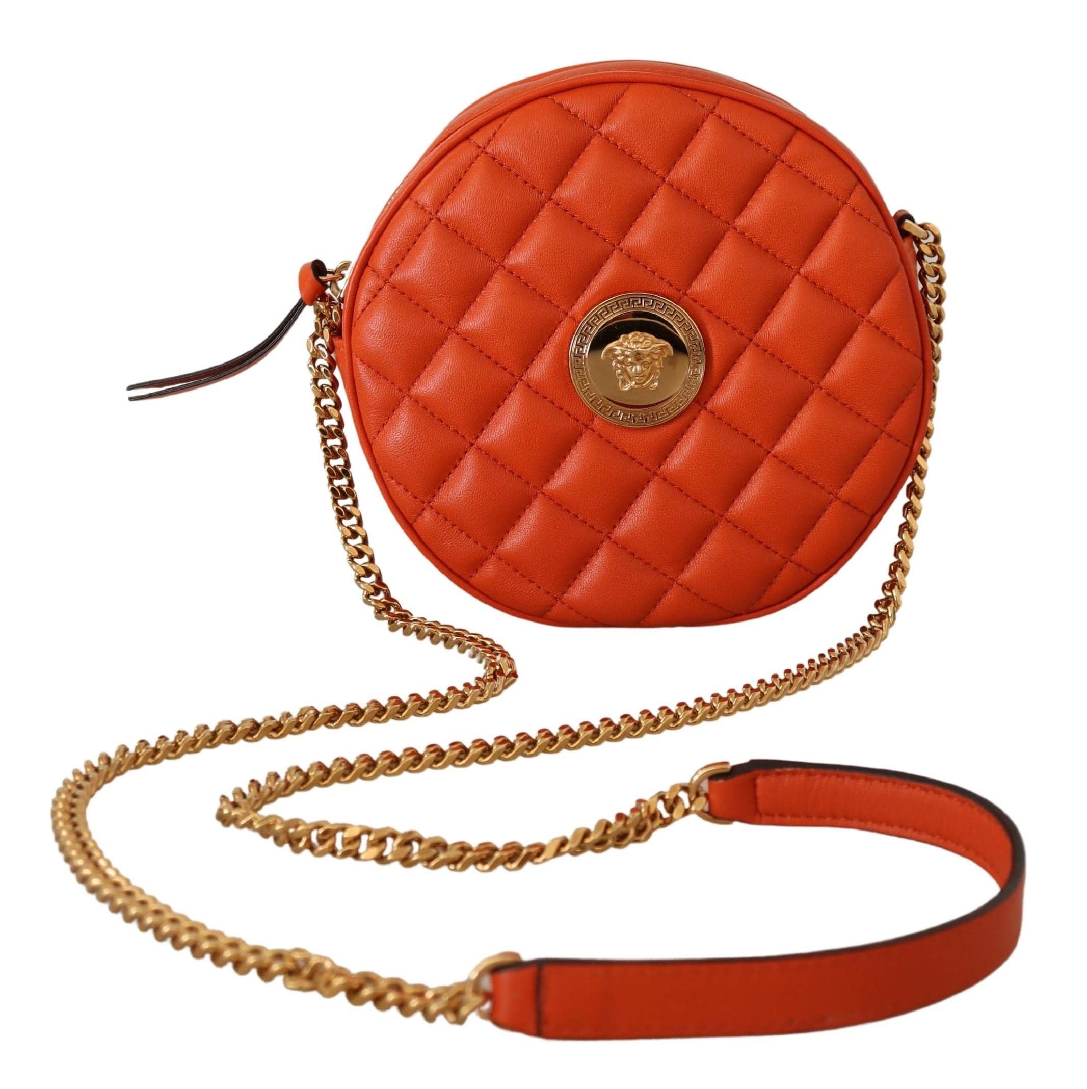 Versace Elegant Round Nappa Leather Crossbody Bag - ACCEXO