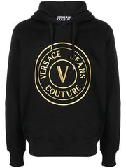 Versace Jeans Chic Black Hooded Sweatshirt - ACCEXO