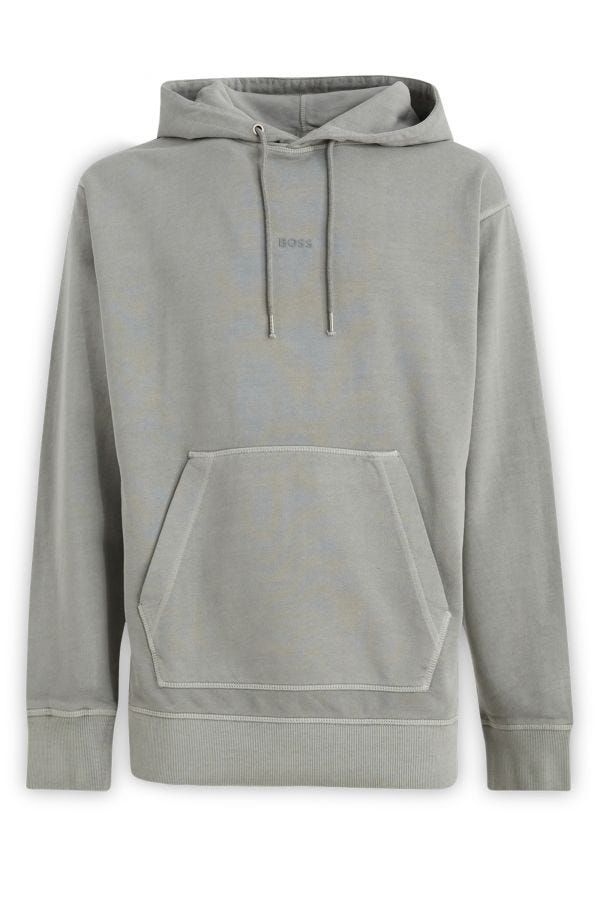 Hugo Boss Elegant Grey Cotton Hooded Sweatshirt - ACCEXO