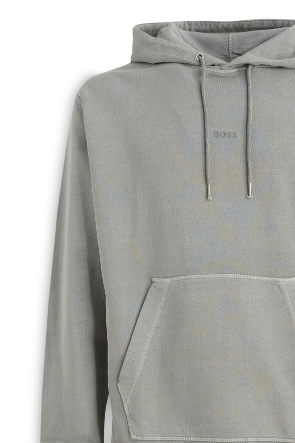 Hugo Boss Elegant Grey Cotton Hooded Sweatshirt - ACCEXO