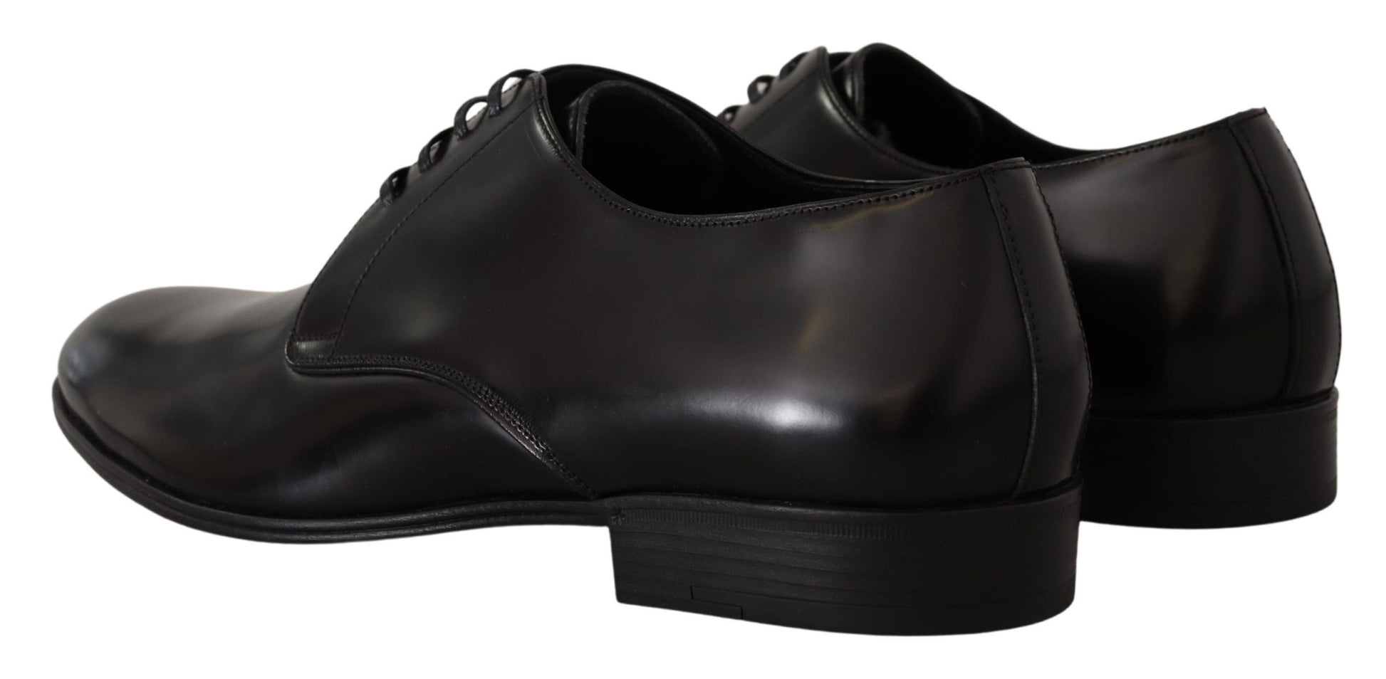 Dolce & Gabbana Elegant Black Leather Derby Shoes - ACCEXO