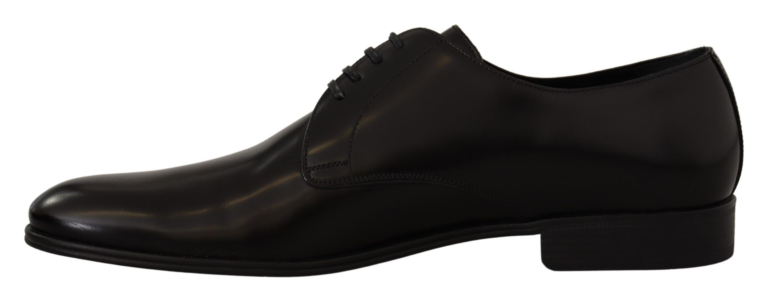 Dolce & Gabbana Elegant Black Leather Derby Shoes - ACCEXO