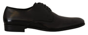 Dolce & Gabbana Elegant Black Leather Derby Shoes - ACCEXO