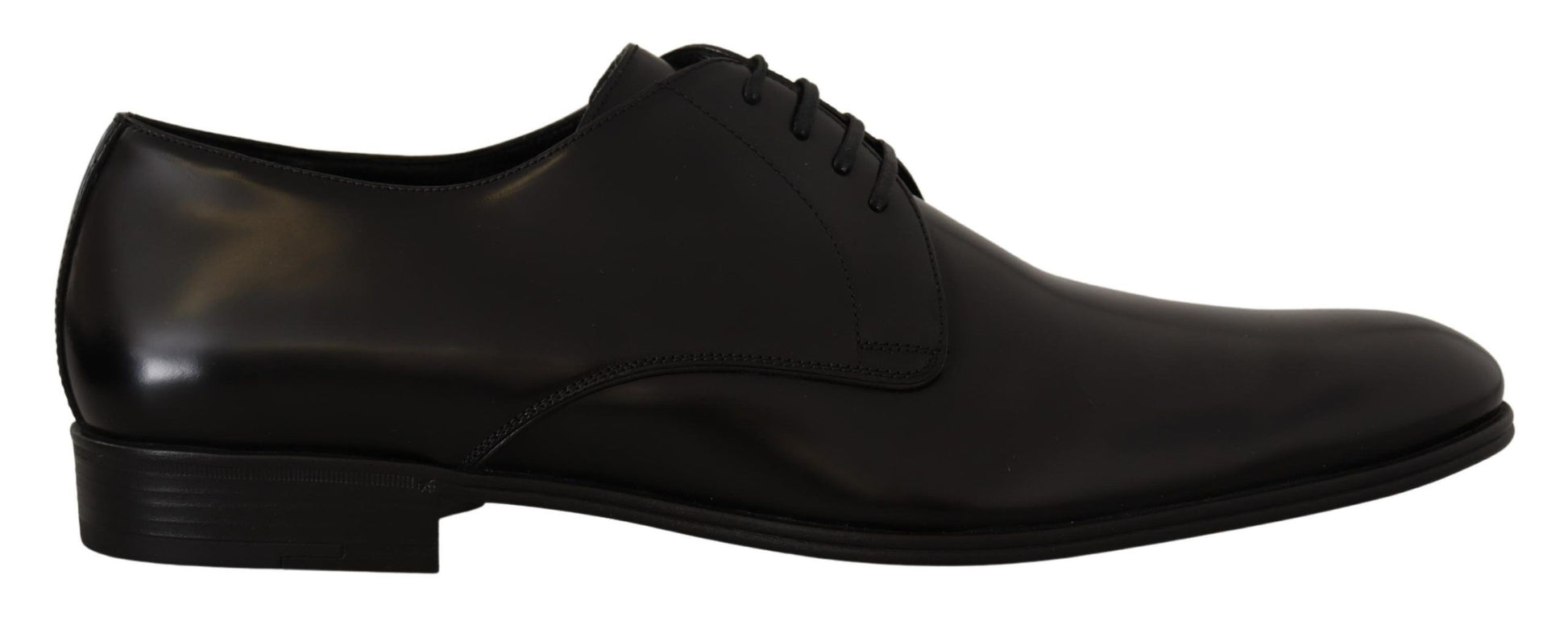 Dolce & Gabbana Elegant Black Leather Derby Shoes - ACCEXO