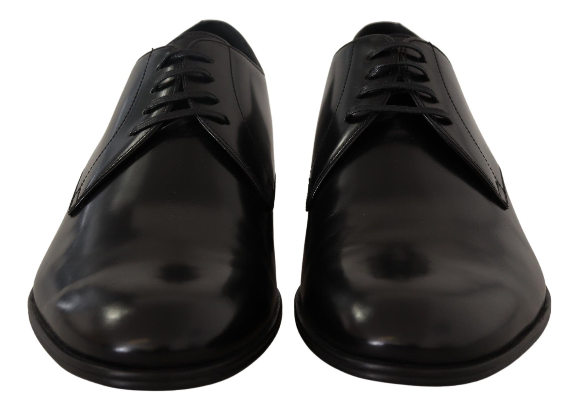 Dolce & Gabbana Elegant Black Leather Derby Shoes - ACCEXO