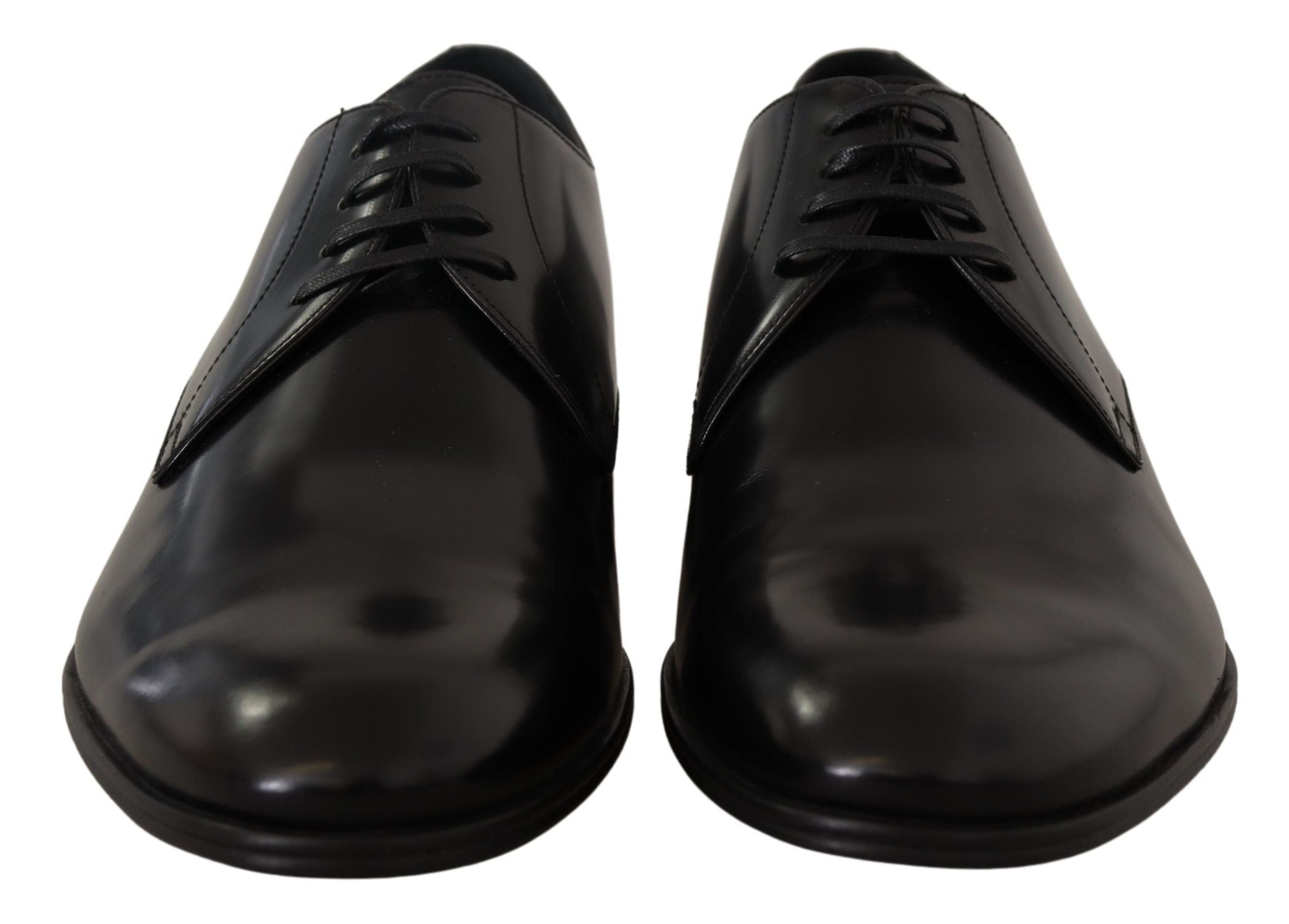 Dolce & Gabbana Elegant Black Leather Derby Shoes - ACCEXO