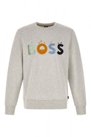 Hugo Boss Grey Cotton Logo Details Sweatshirt for Men