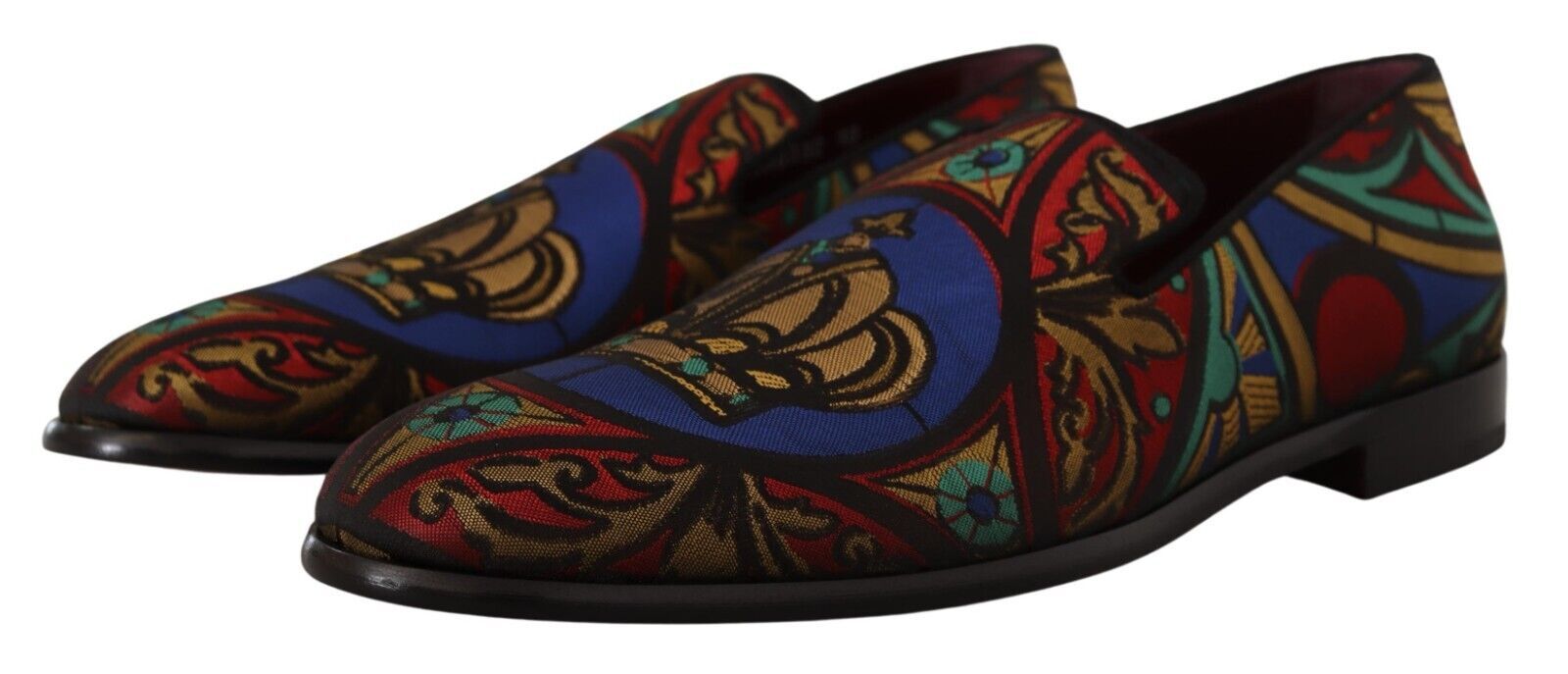 Dolce & Gabbana Multicolor Jacquard Slide-On Loafer Slippers - ACCEXO