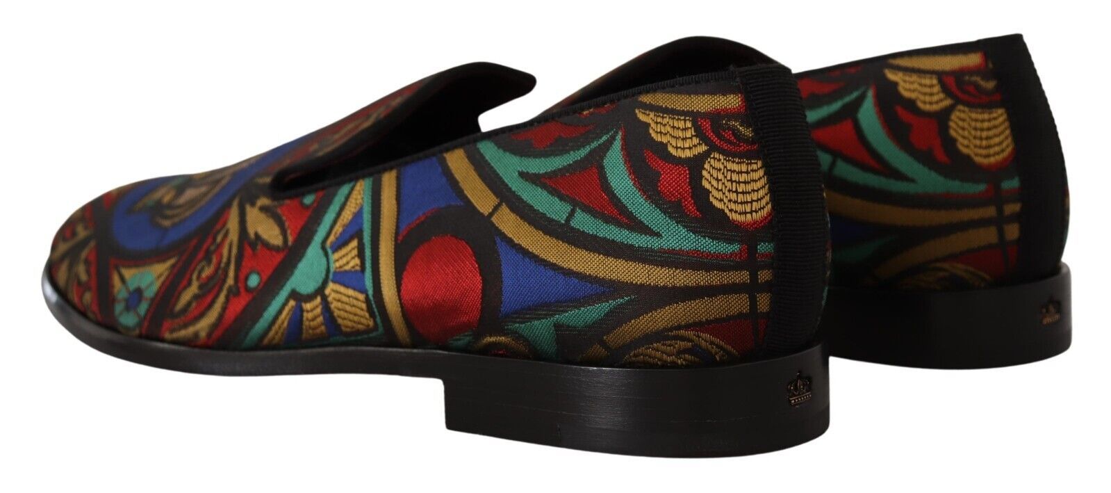 Dolce & Gabbana Multicolor Jacquard Slide-On Loafer Slippers - ACCEXO
