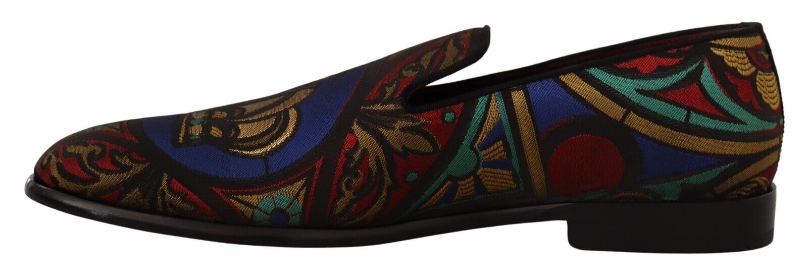 Dolce & Gabbana Multicolor Jacquard Slide-On Loafer Slippers - ACCEXO