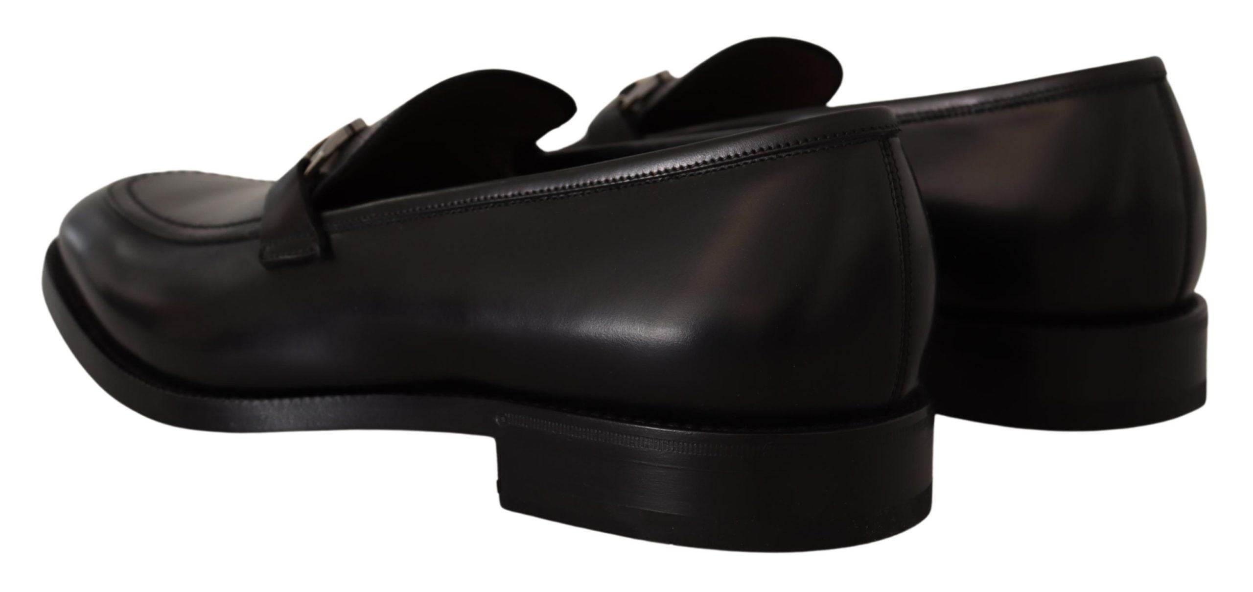 Salvatore Ferragamo Suave Black Leather Gancio Bit Loafers - ACCEXO