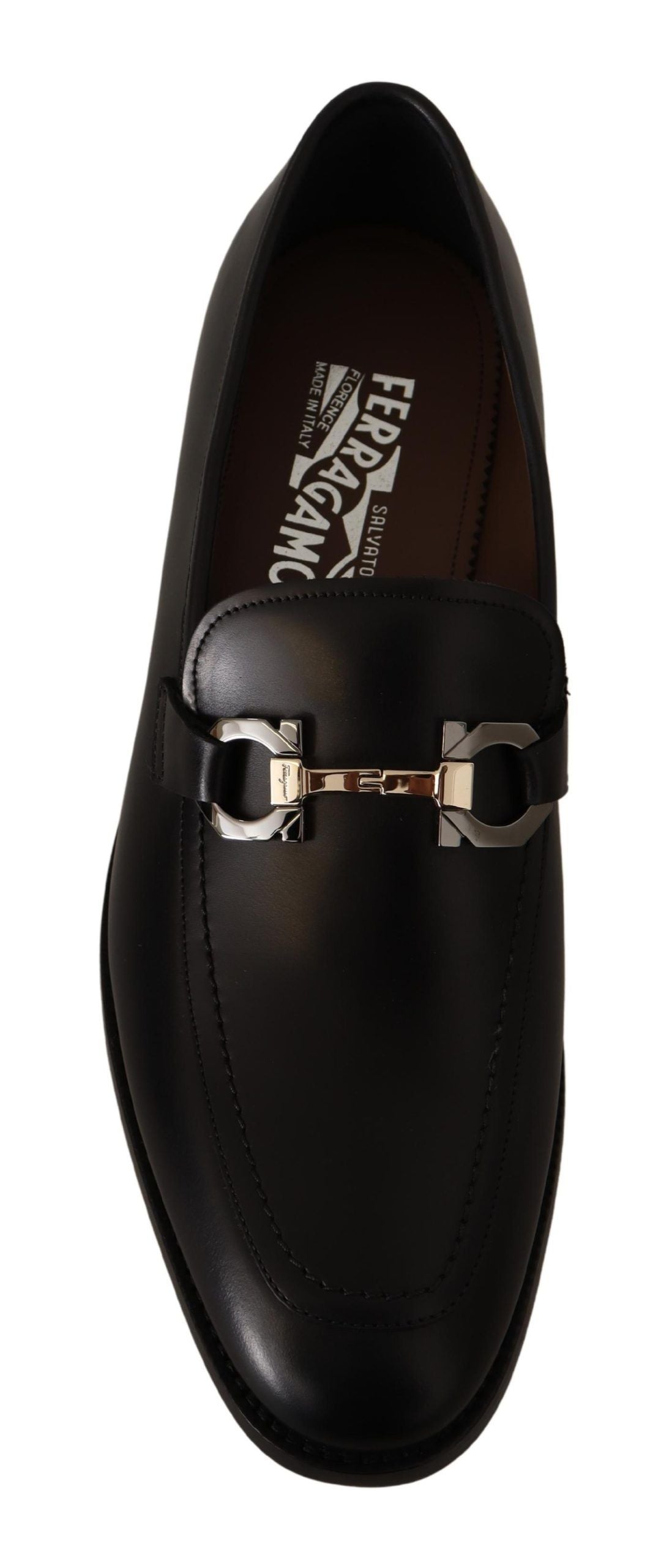 Salvatore Ferragamo Suave Black Leather Gancio Bit Loafers - ACCEXO