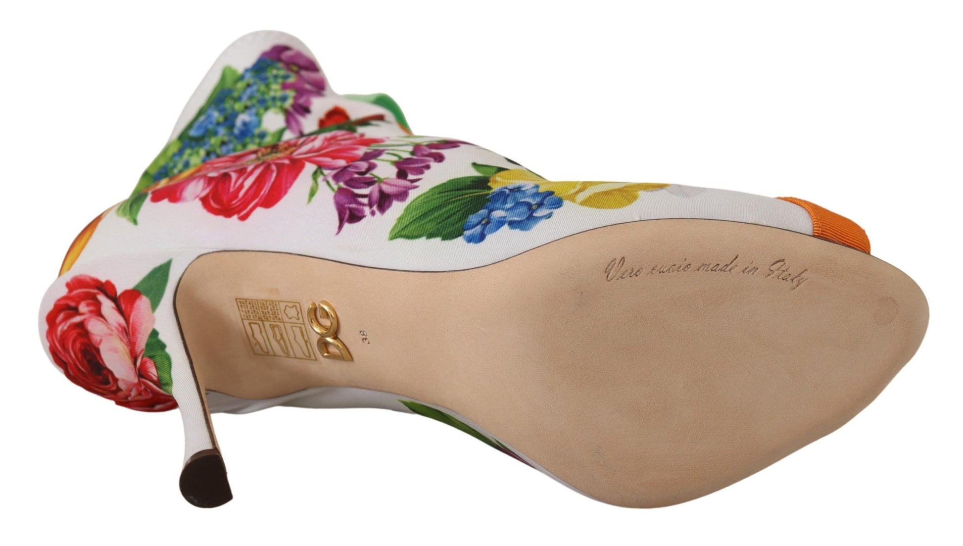 Dolce & Gabbana Floral Open Toe Jersey Heels - ACCEXO
