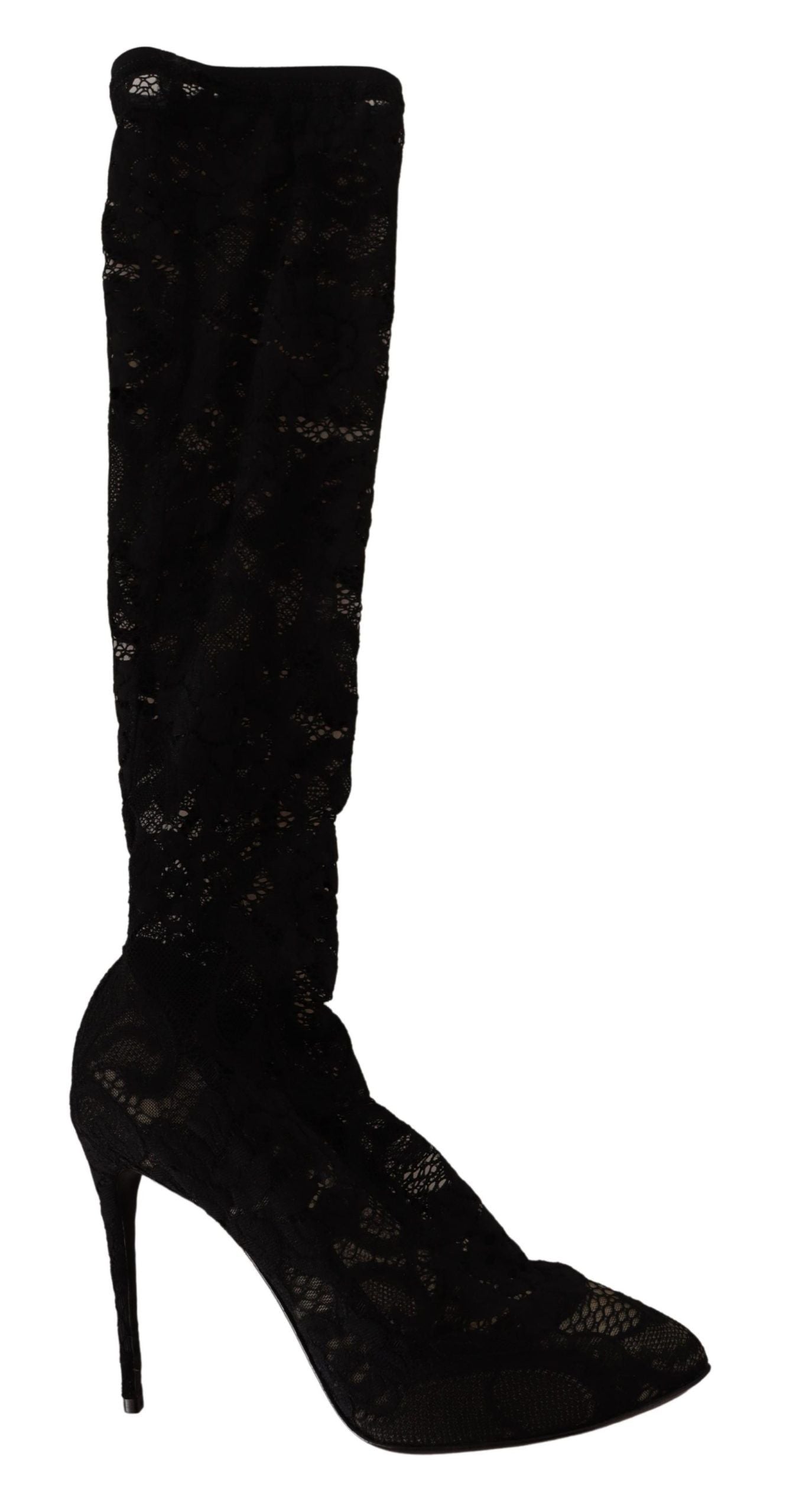 Dolce & Gabbana Elegant Stretch Sock Boots in Sleek Black - ACCEXO