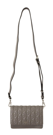 Karl Lagerfeld Light Grey Leather Crossbody Bag