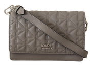 Karl Lagerfeld Light Grey Leather Crossbody Bag for Women