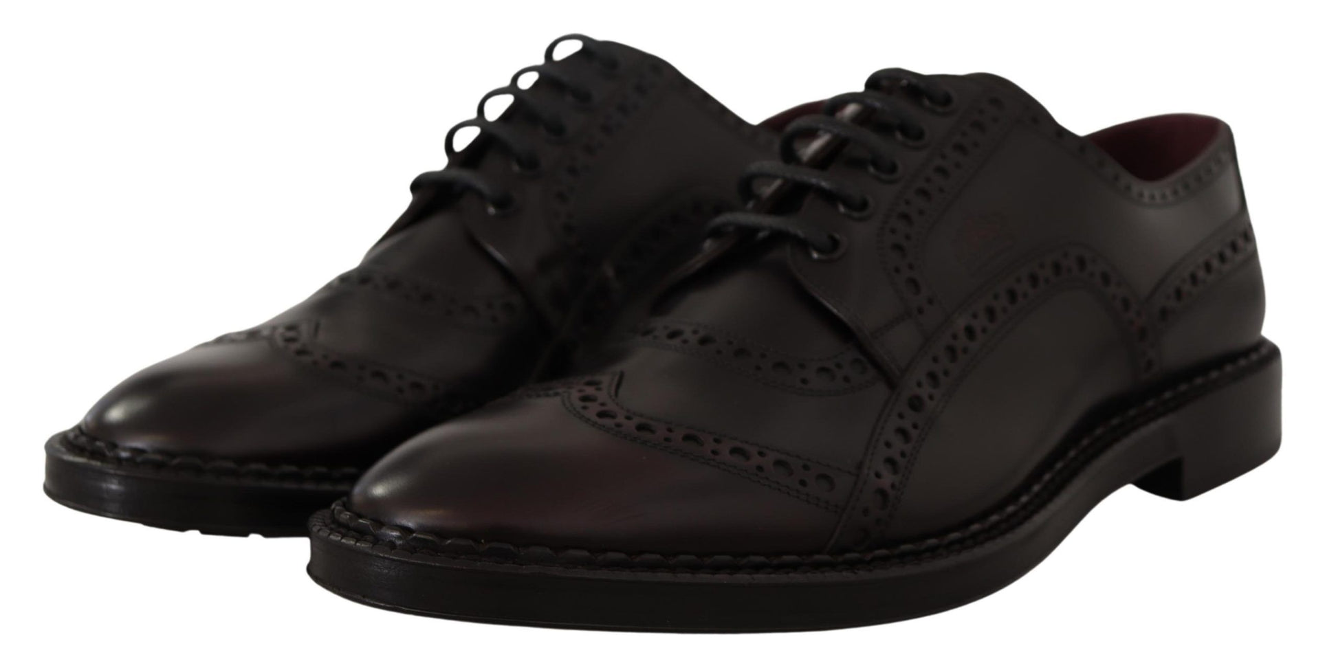 Dolce & Gabbana Elegant Purple Leather Derby Formal Shoes - ACCEXO