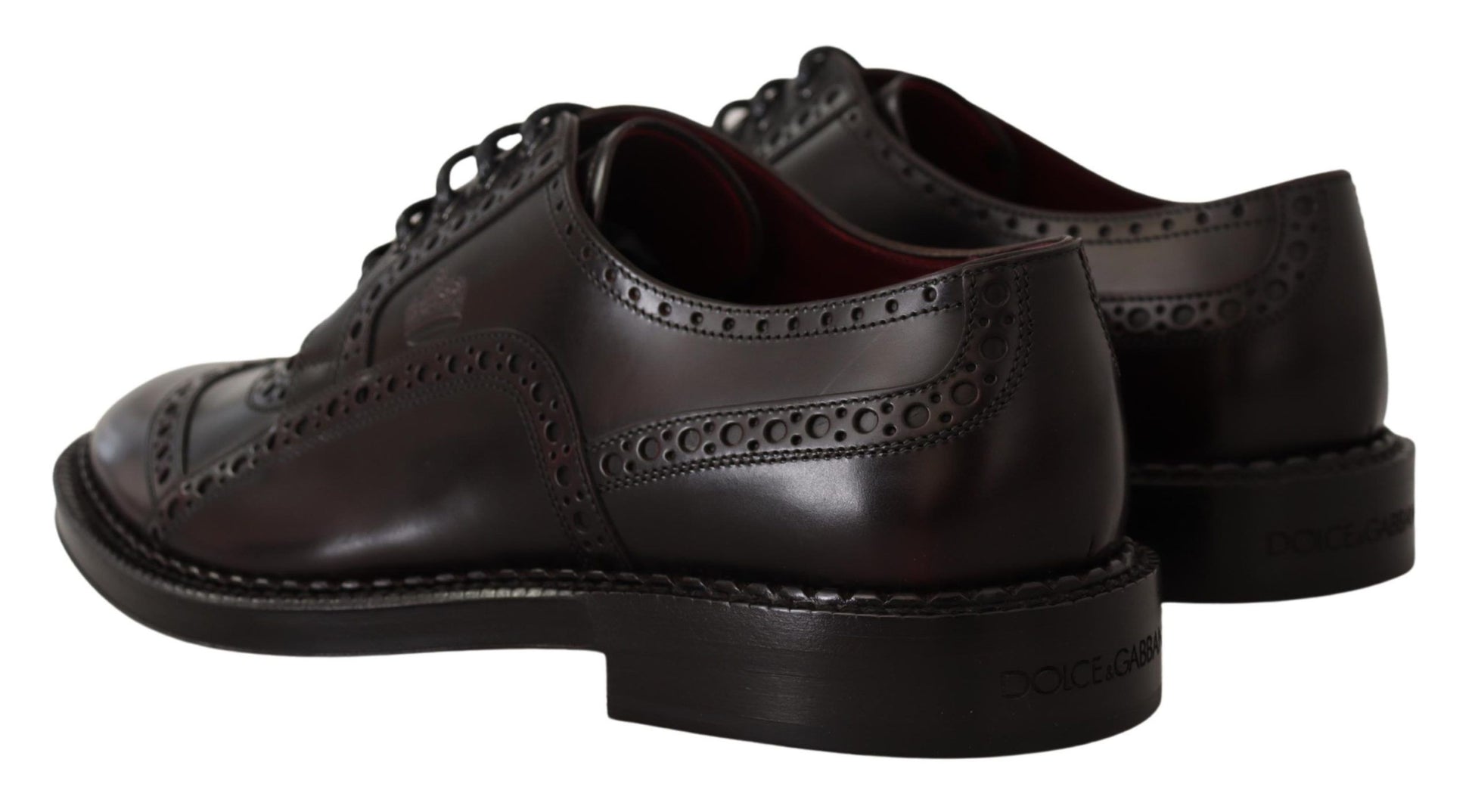Dolce & Gabbana Elegant Purple Leather Derby Formal Shoes - ACCEXO