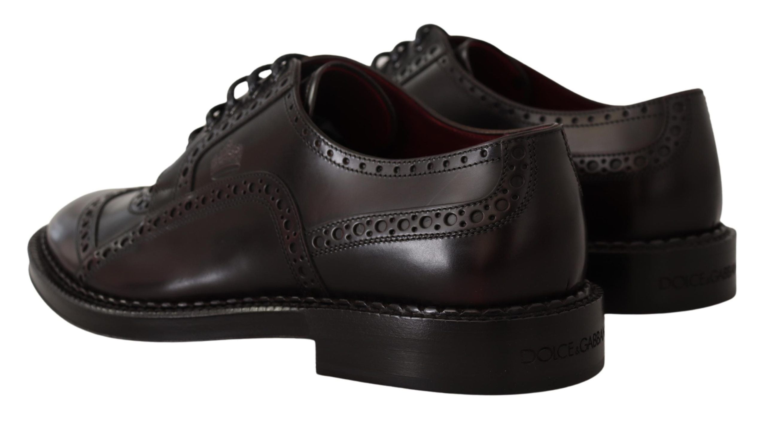 Dolce & Gabbana Elegant Purple Leather Derby Formal Shoes - ACCEXO