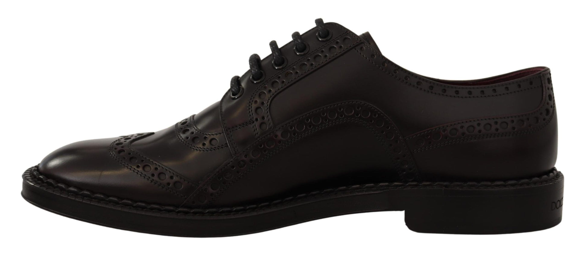 Dolce & Gabbana Elegant Purple Leather Derby Formal Shoes - ACCEXO