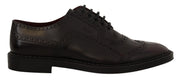 Dolce & Gabbana Elegant Purple Leather Derby Formal Shoes - ACCEXO