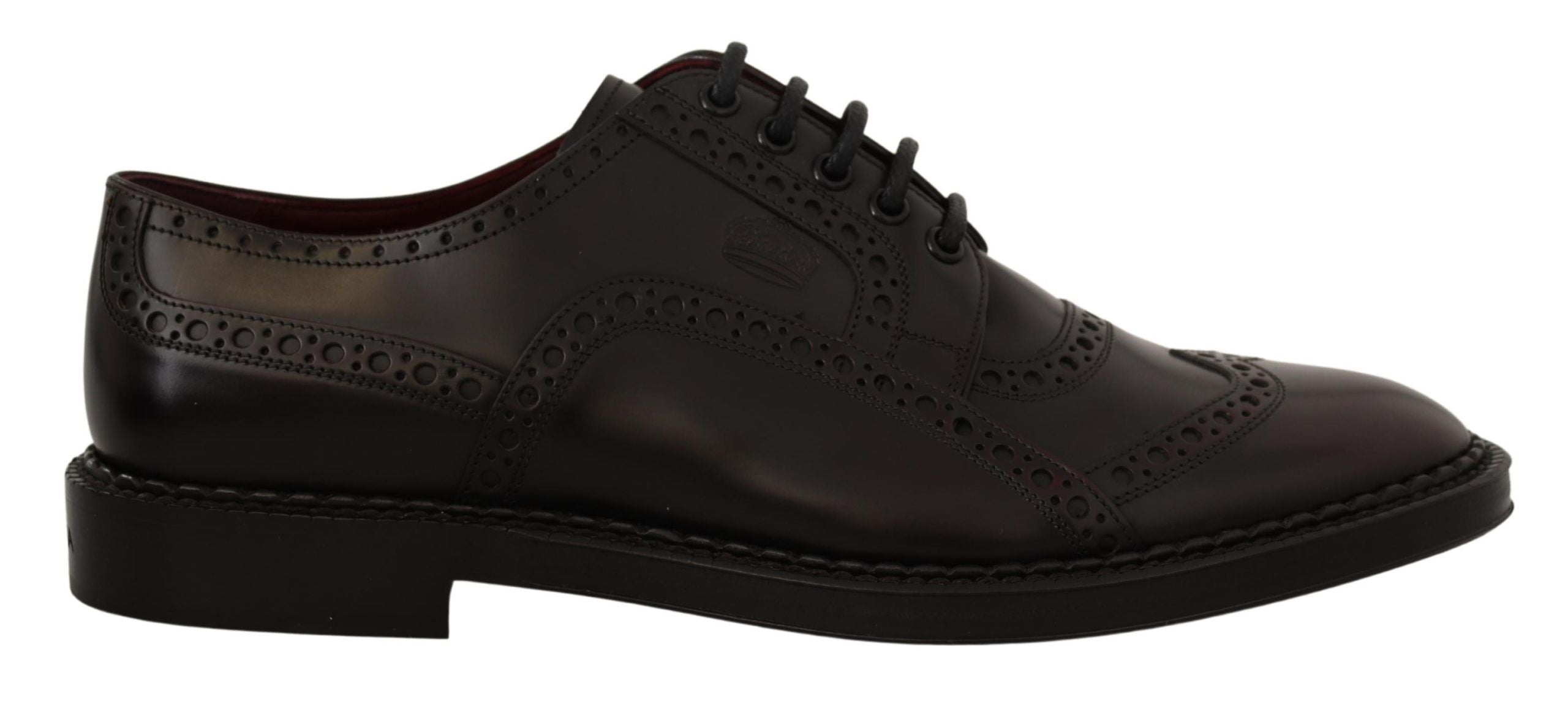 Dolce & Gabbana Elegant Purple Leather Derby Formal Shoes - ACCEXO