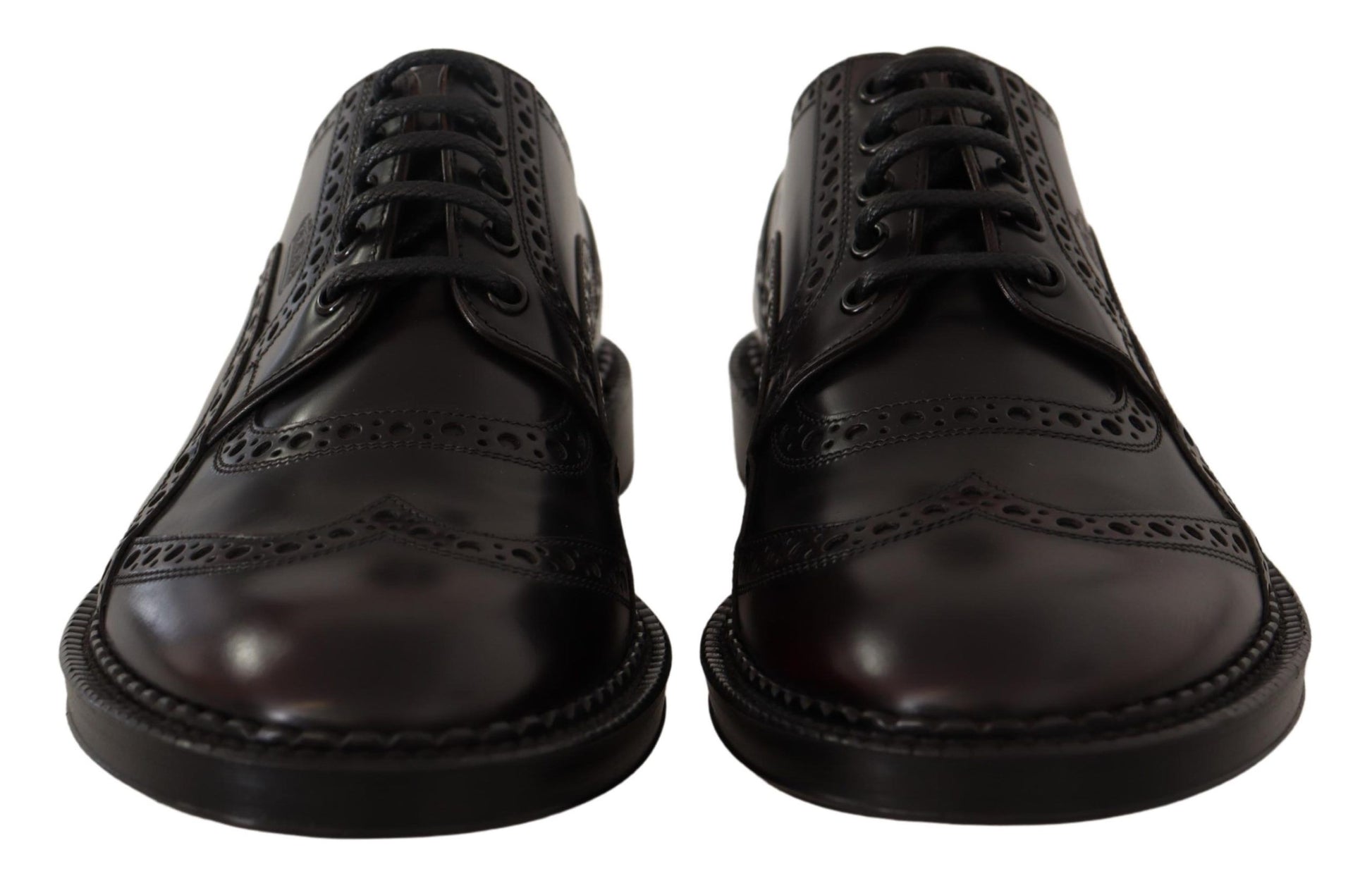 Dolce & Gabbana Elegant Purple Leather Derby Formal Shoes - ACCEXO