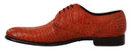 Dolce & Gabbana Exotic Orange Croc Leather Laceup Dress Shoes - ACCEXO
