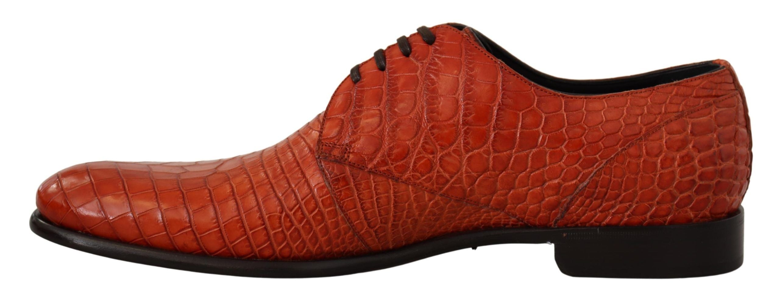 Dolce & Gabbana Exotic Orange Croc Leather Laceup Dress Shoes - ACCEXO