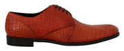 Dolce & Gabbana Exotic Orange Croc Leather Laceup Dress Shoes - ACCEXO