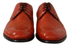 Dolce & Gabbana Exotic Orange Croc Leather Laceup Dress Shoes - ACCEXO