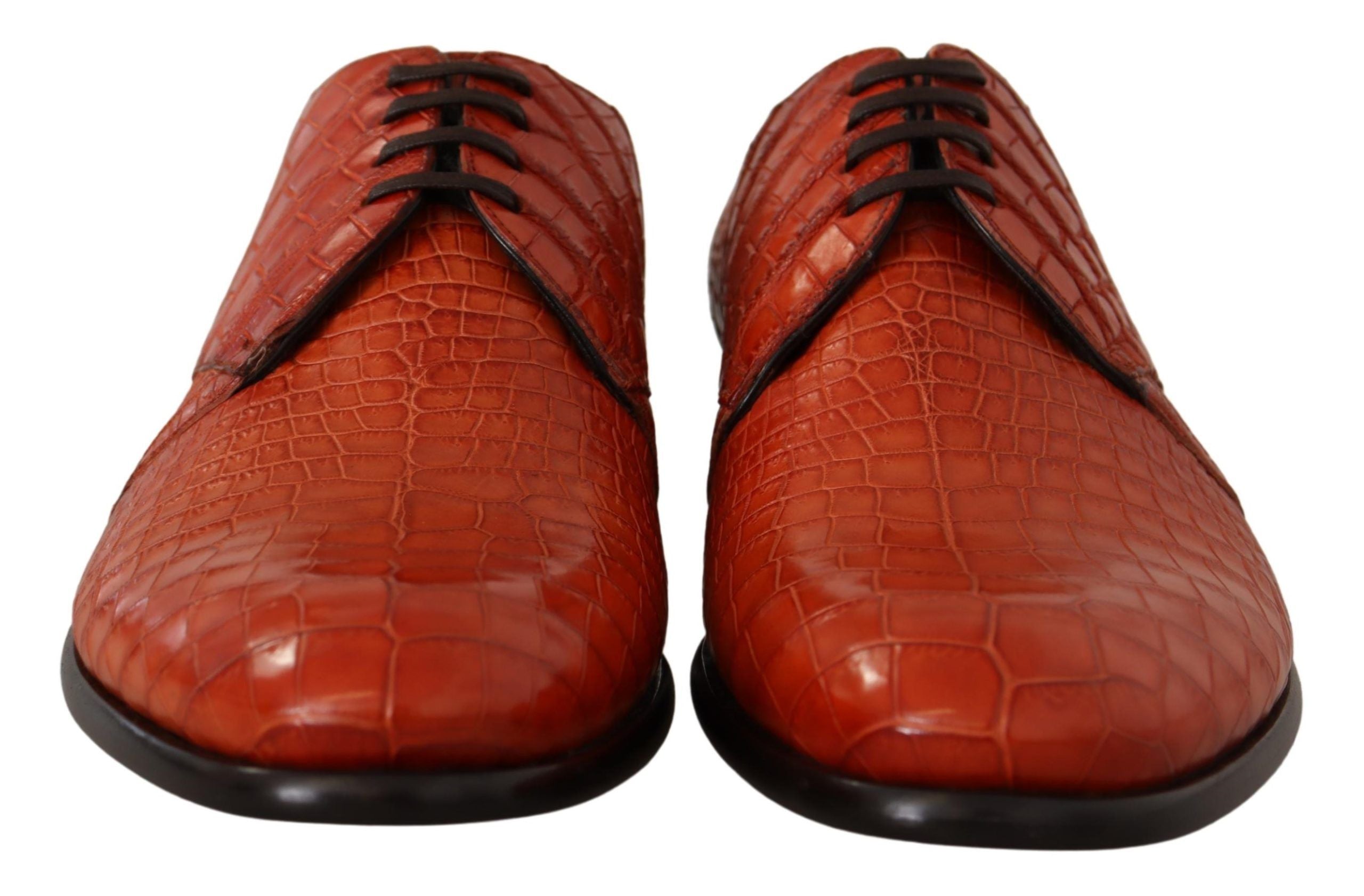 Dolce & Gabbana Exotic Orange Croc Leather Laceup Dress Shoes - ACCEXO