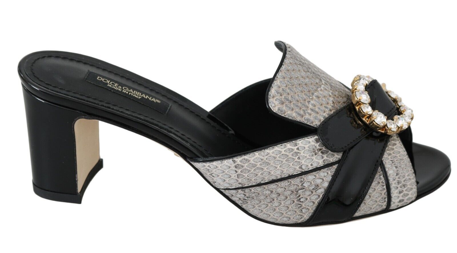 Dolce & Gabbana Crystal-Embellished Exotic Leather Sandals - ACCEXO