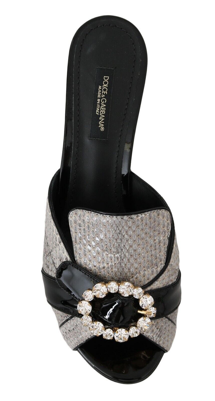 Dolce & Gabbana Crystal-Embellished Exotic Leather Sandals - ACCEXO