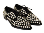 Dolce & Gabbana Elegant Crystal-Embellished Lace-Up Flats - ACCEXO