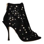 Dolce & Gabbana Embellished Crystal Short Boots - ACCEXO
