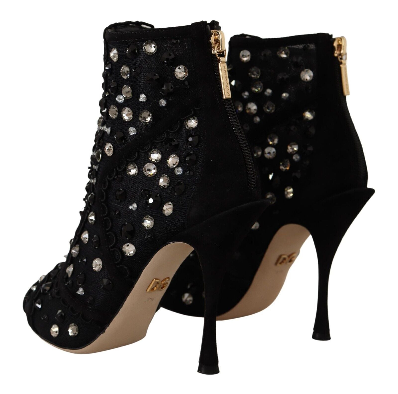 Dolce & Gabbana Embellished Crystal Short Boots - ACCEXO