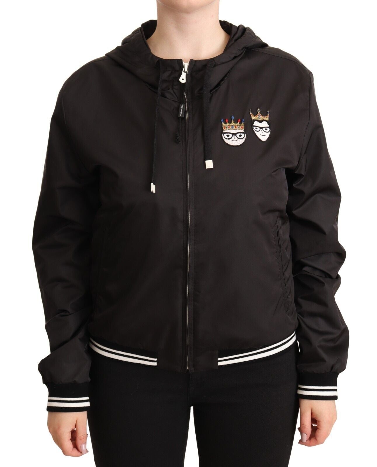 Dolce & Gabbana Elegant Black Bomber Jacket with Hood - ACCEXO