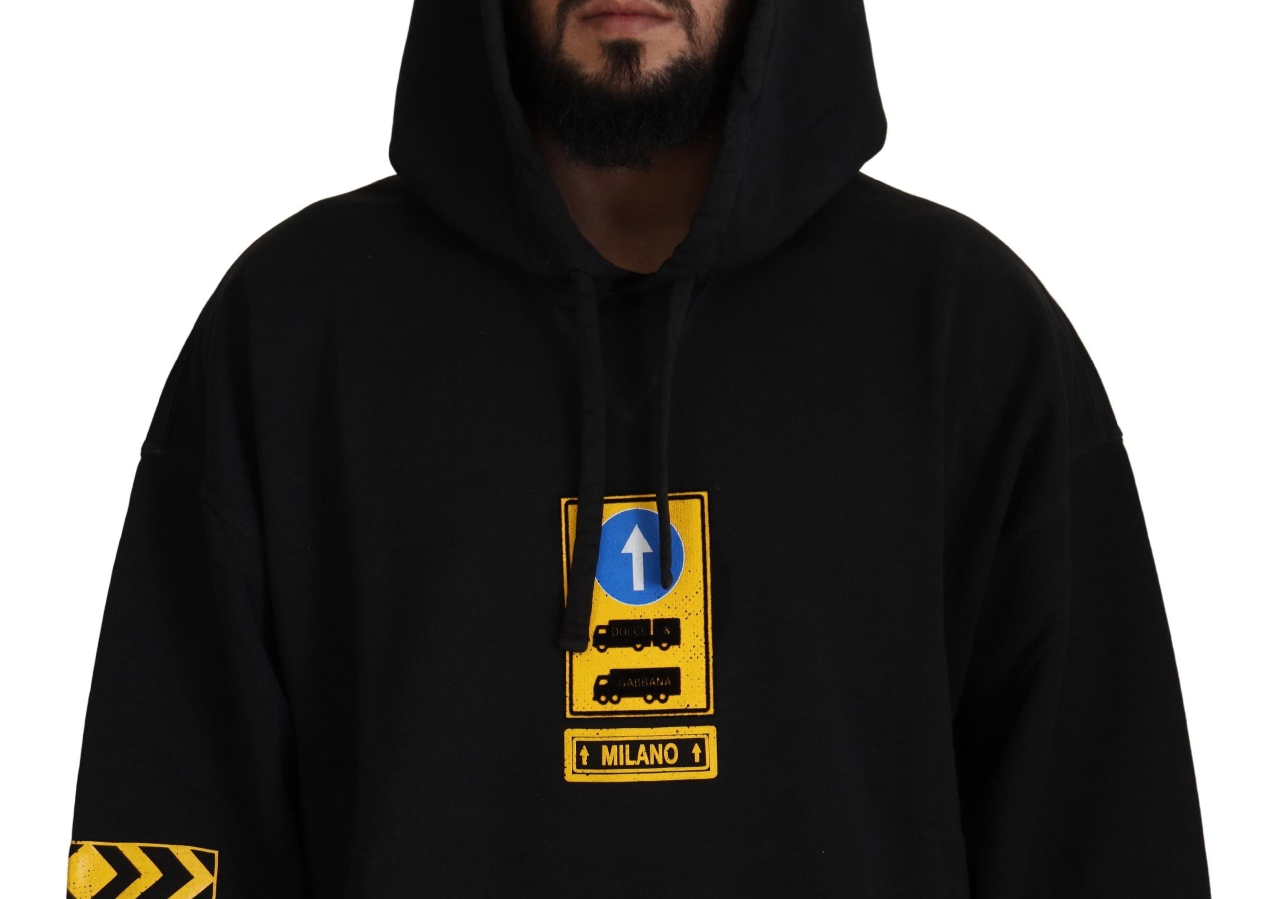 Dolce & Gabbana Elegant Black Cotton Hooded Sweater - ACCEXO