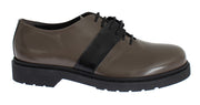 AI_ Elegant Gray Brown Leather Lace-up Shoes - ACCEXO