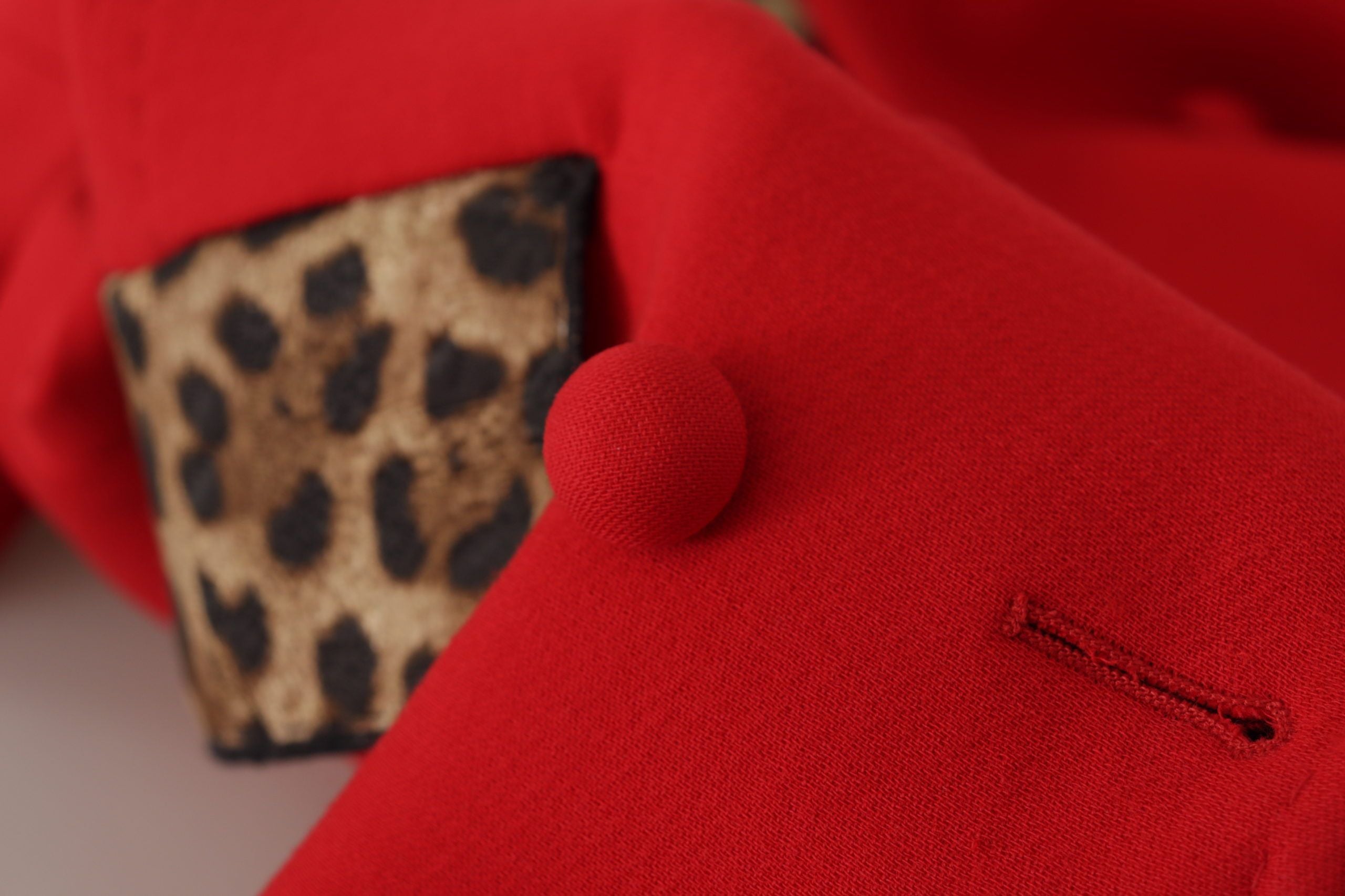 Dolce & Gabbana Elegant Red Leopard Trench Coat - ACCEXO