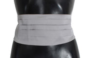 Dolce & Gabbana Gray Waist Belt Silk Cummerbund